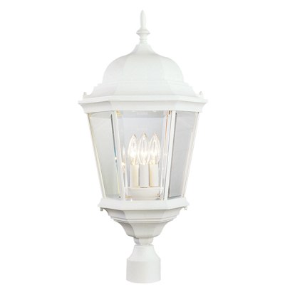 Trans Globe Lighting 51001 WH 3 Light Post Lantern in White